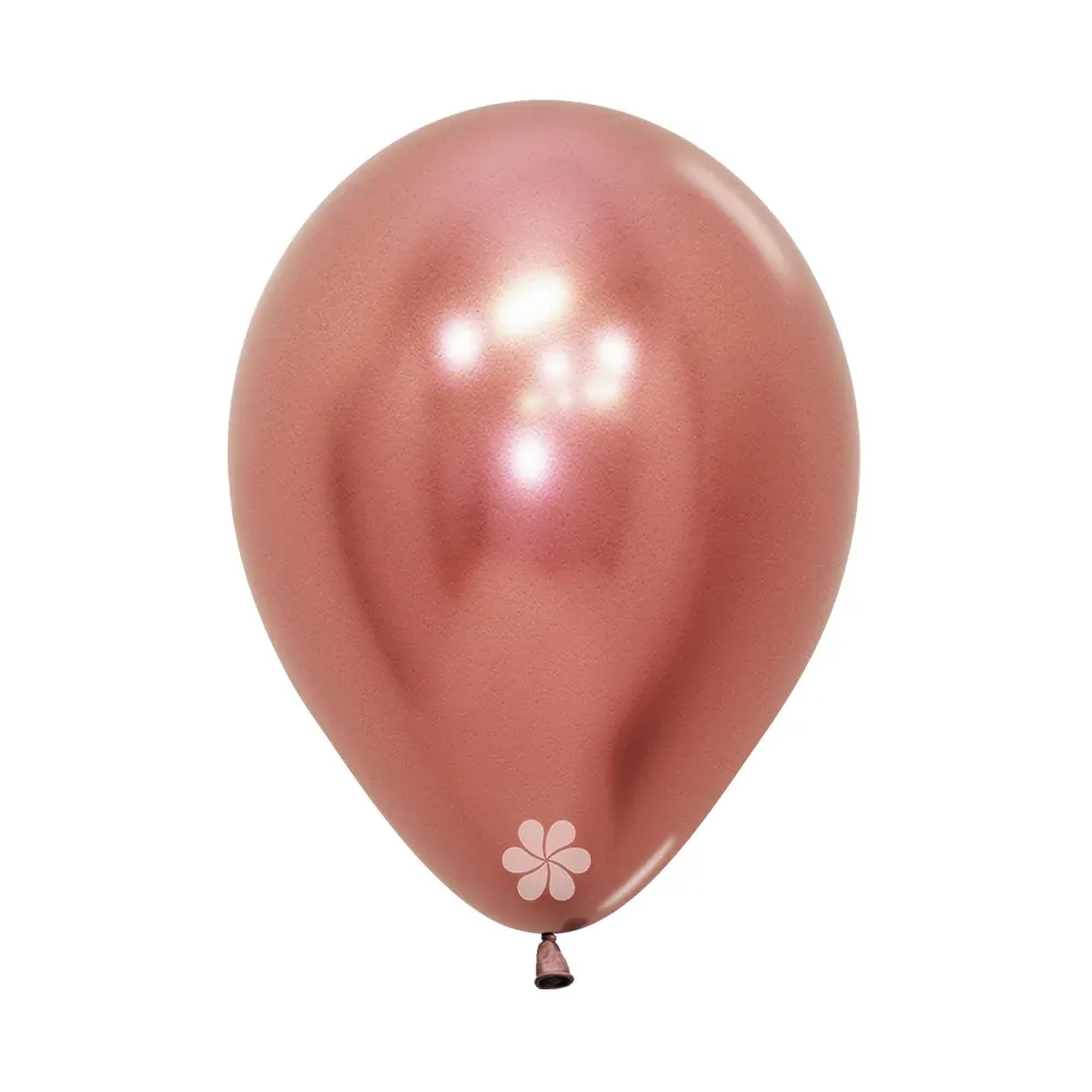 GLOBO DORADO ROSA REFLEX SEMPERTEX R12 X12 UNIDADES