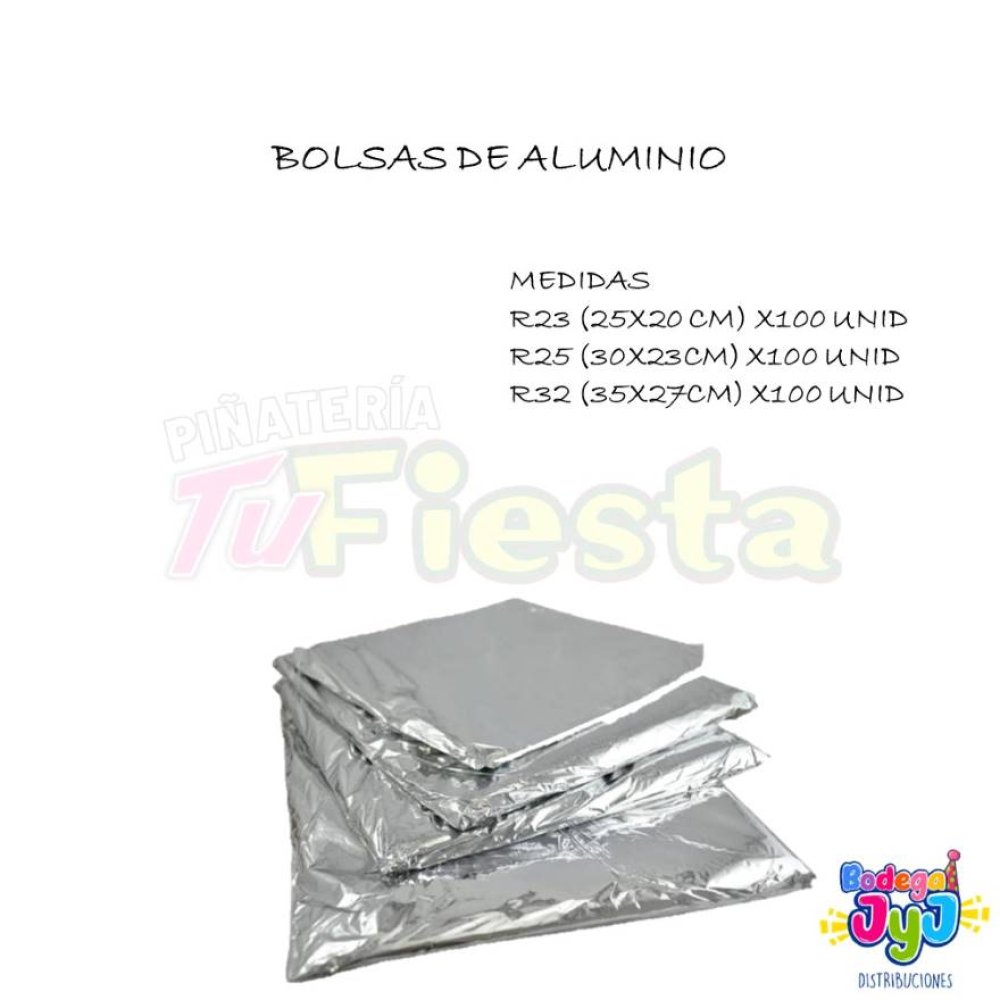 BOLSAS DE ALUMINIO METALIZADAS 15X22 (R44) X100 UNIDADES