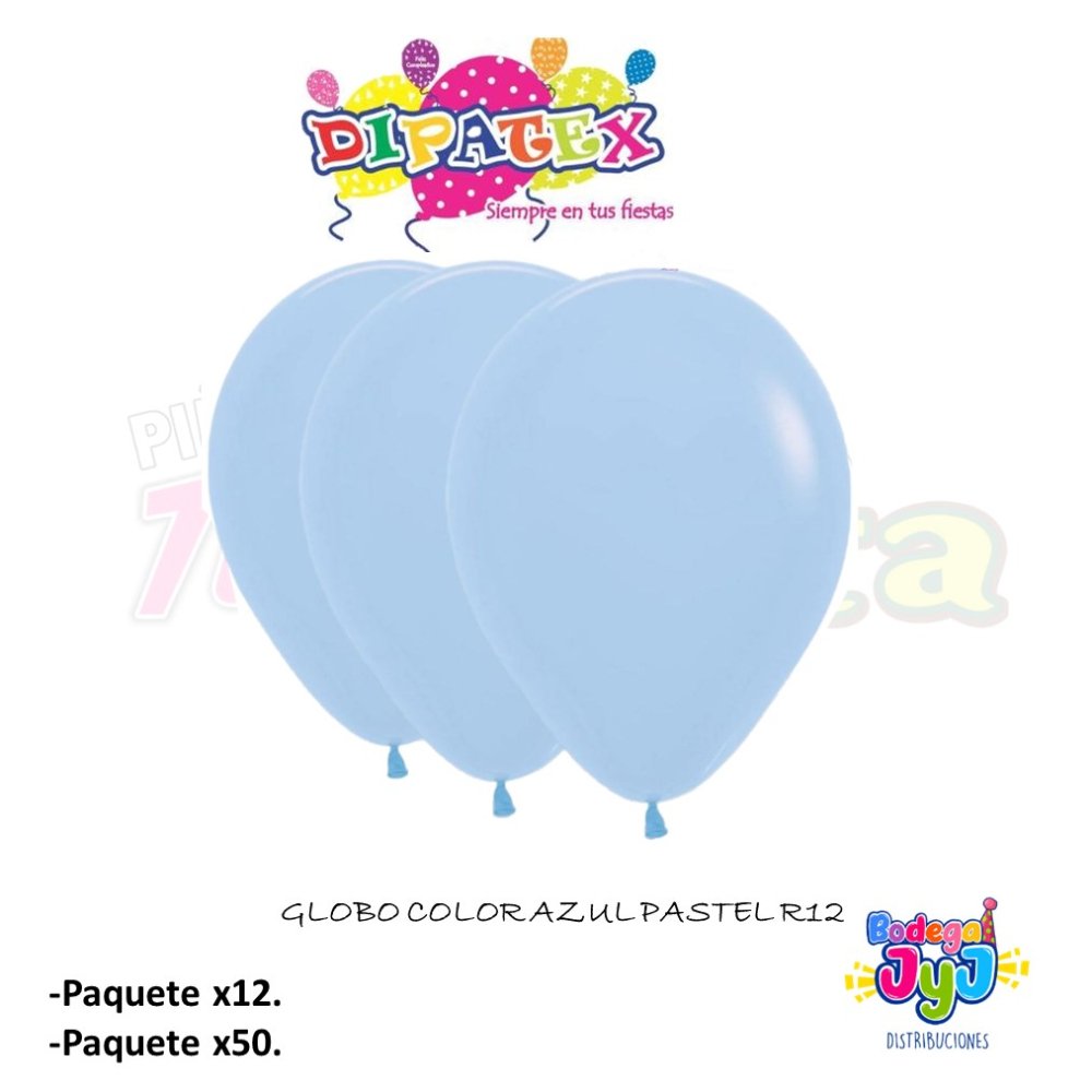 GLOBO AZUL PASTEL DIPATEX R9 X12 UNIDADES