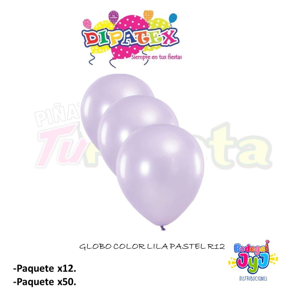 GLOBO LILA PASTEL DIPATEX R9 X12 UNIDADES