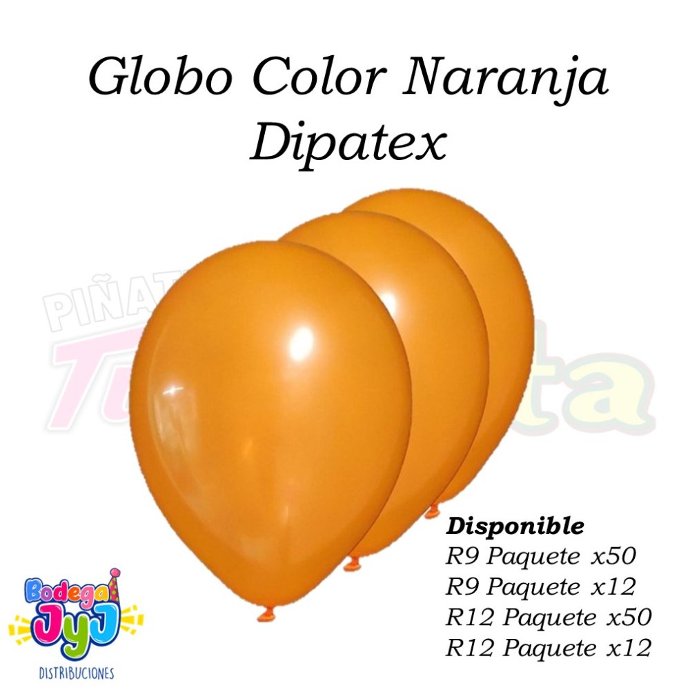 GLOBO NARANJA DIPATEX R12 X12 UNIDADES