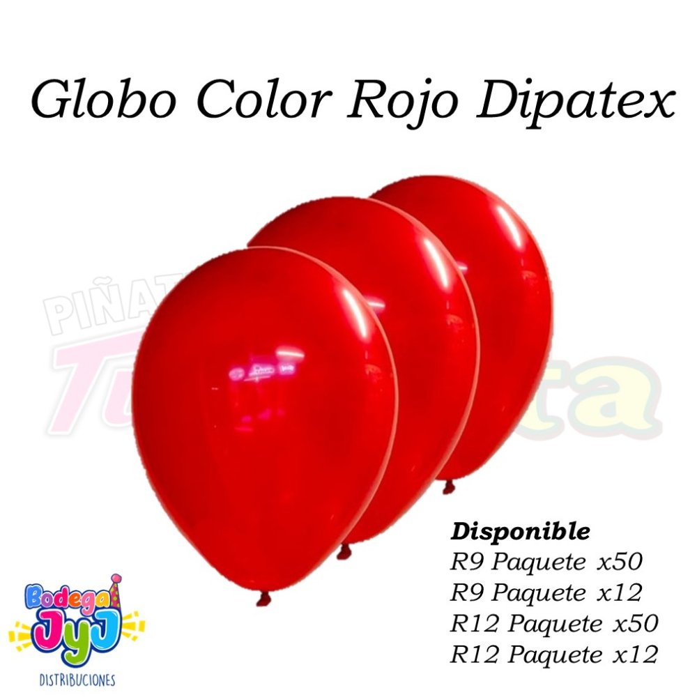 GLOBO ROJO DIPATEX R12 X50 UNIDADES