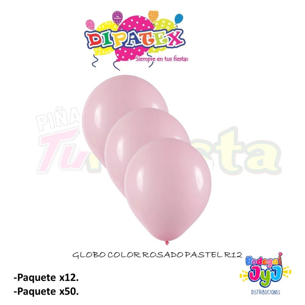 GLOBO ROSADO PASTEL DIPATEX R9 X50 UNIDADES