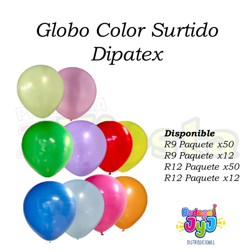 GLOBO SURTIDO DIPATEX R9 X12 UNIDADES