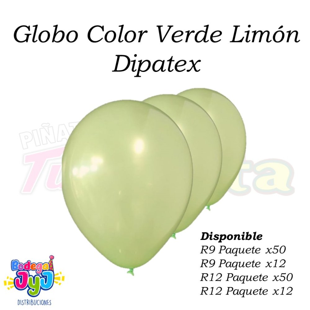 GLOBO VERDE LIMON DIPATEX R12 X12 UNIDADES