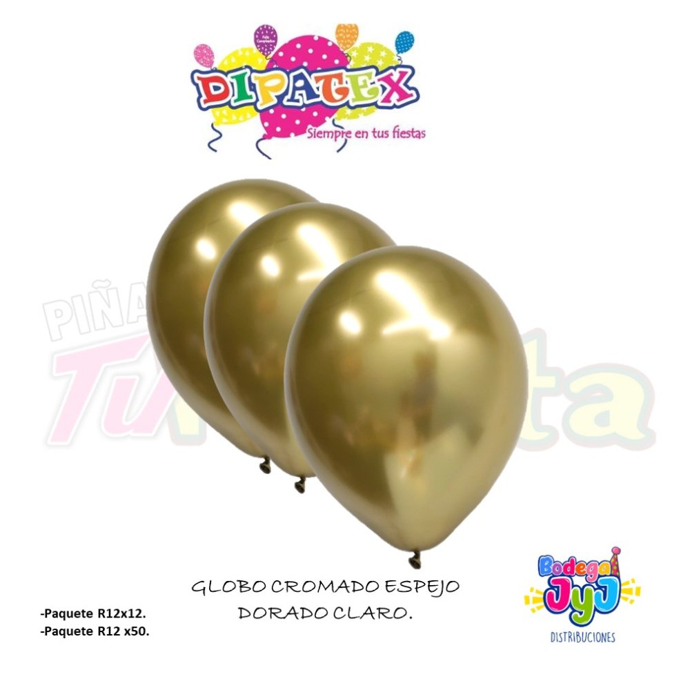 GLOBO DORADO CROMADO ESPEJO DIPATEX R9 X50 UNIDADES