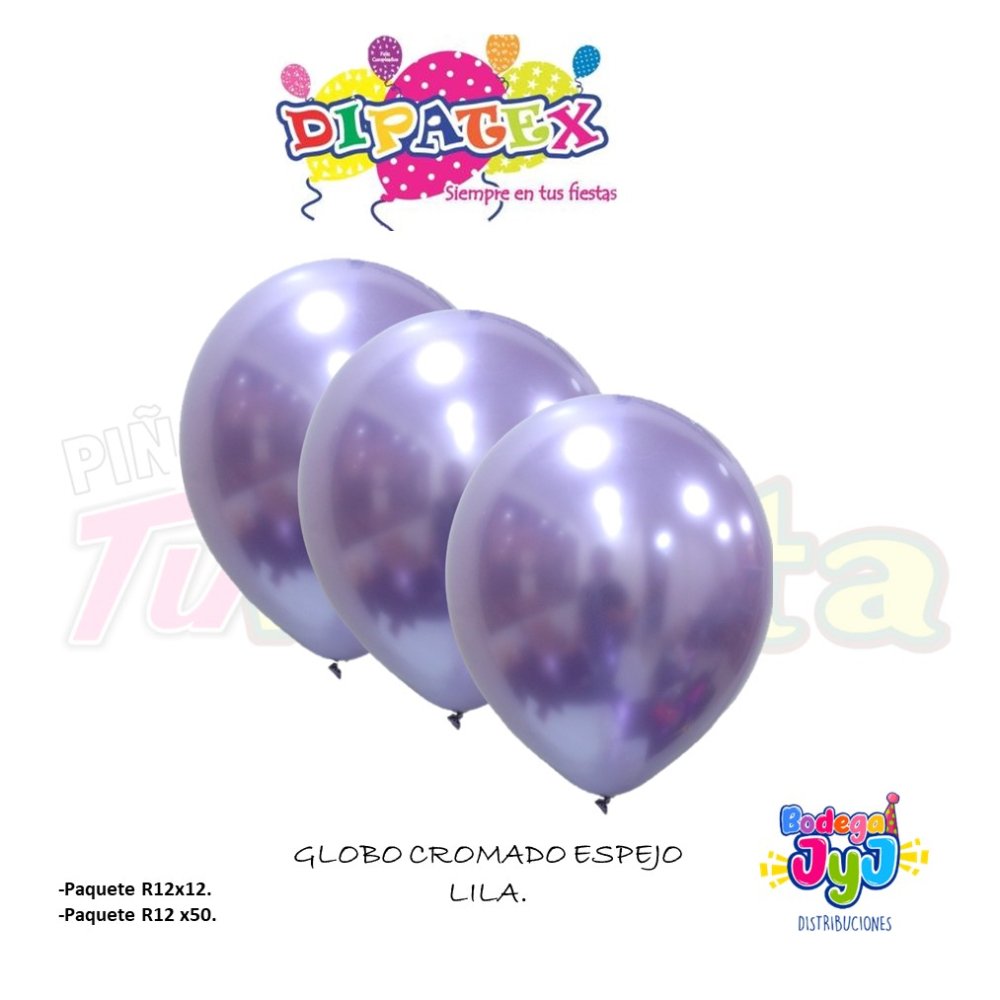 GLOBO LILA CROMADO ESPEJO DIPATEX R12 X50 UNIDADES