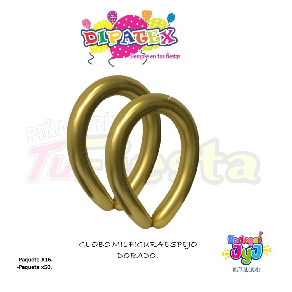 GLOBO MILFIGURA ESPEJO DORADO DIPATEX. X50