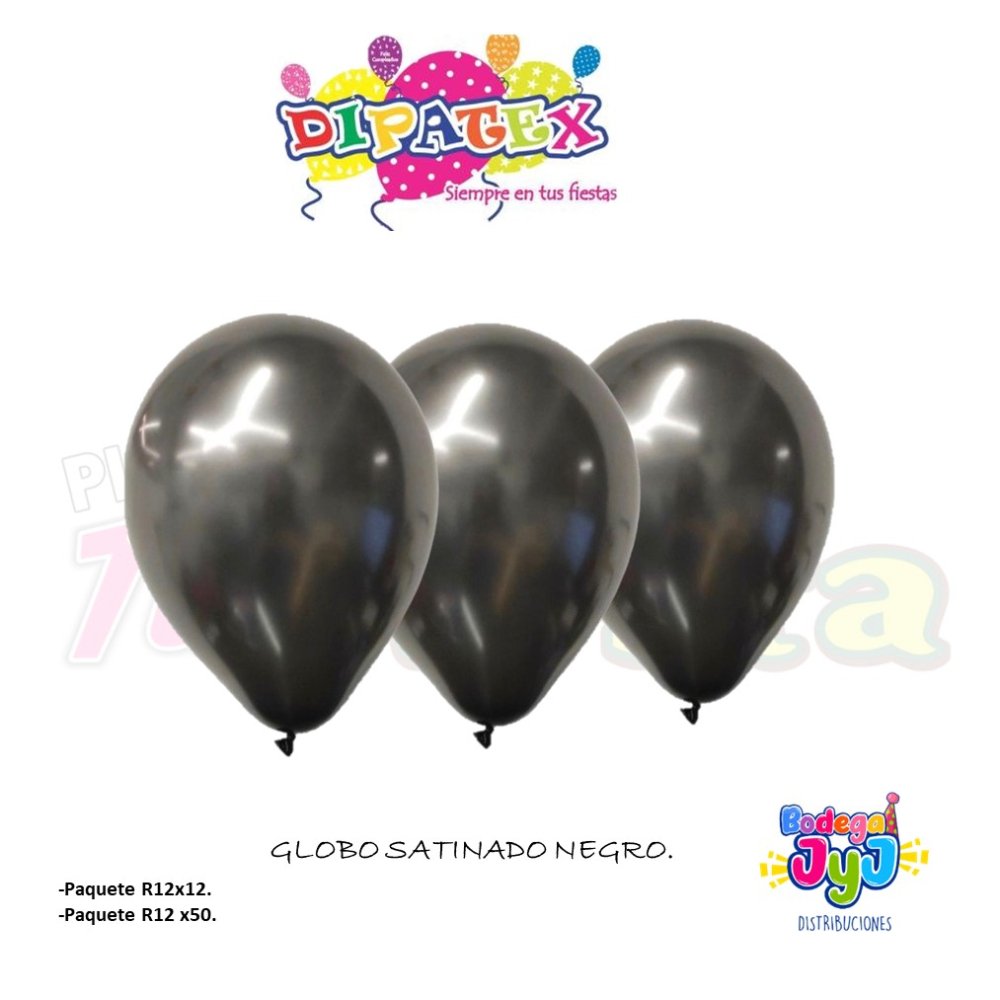 GLOBO NEGRO SATINADO DIPATEX R12 X12 UNIDADES