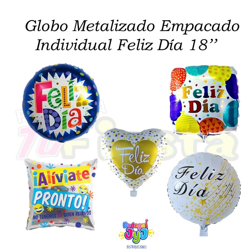 GLOBO METALIZADO FELIZ DÍA 18 PULGADAS