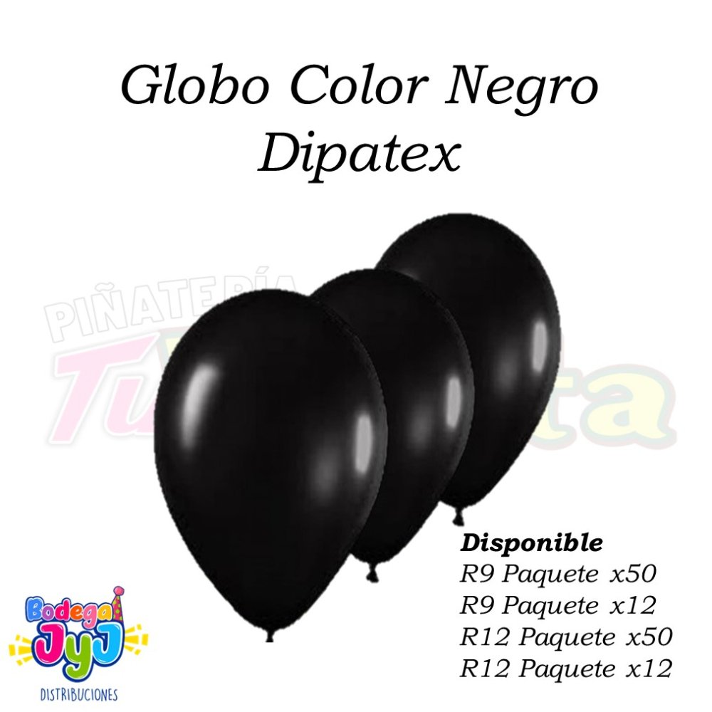 GLOBO NEGRO DIPATEX R12 X50 UNIDADES