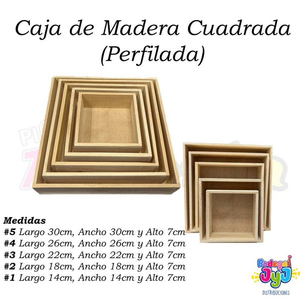 CAJA DE MADERA CUADRADA PERFILADA #1