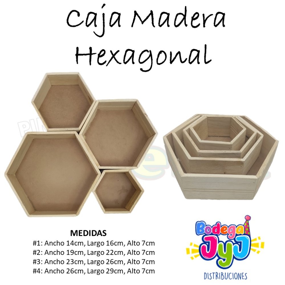 CAJA DE MADERA HEXAGONAL #3