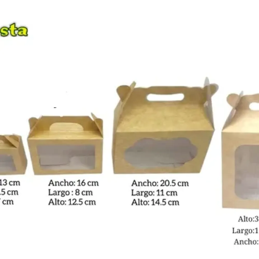 CAJA LONCHERA KRAFT CON VENTANA - BODEGA MEDIANA (20.5X14.5X11CM)