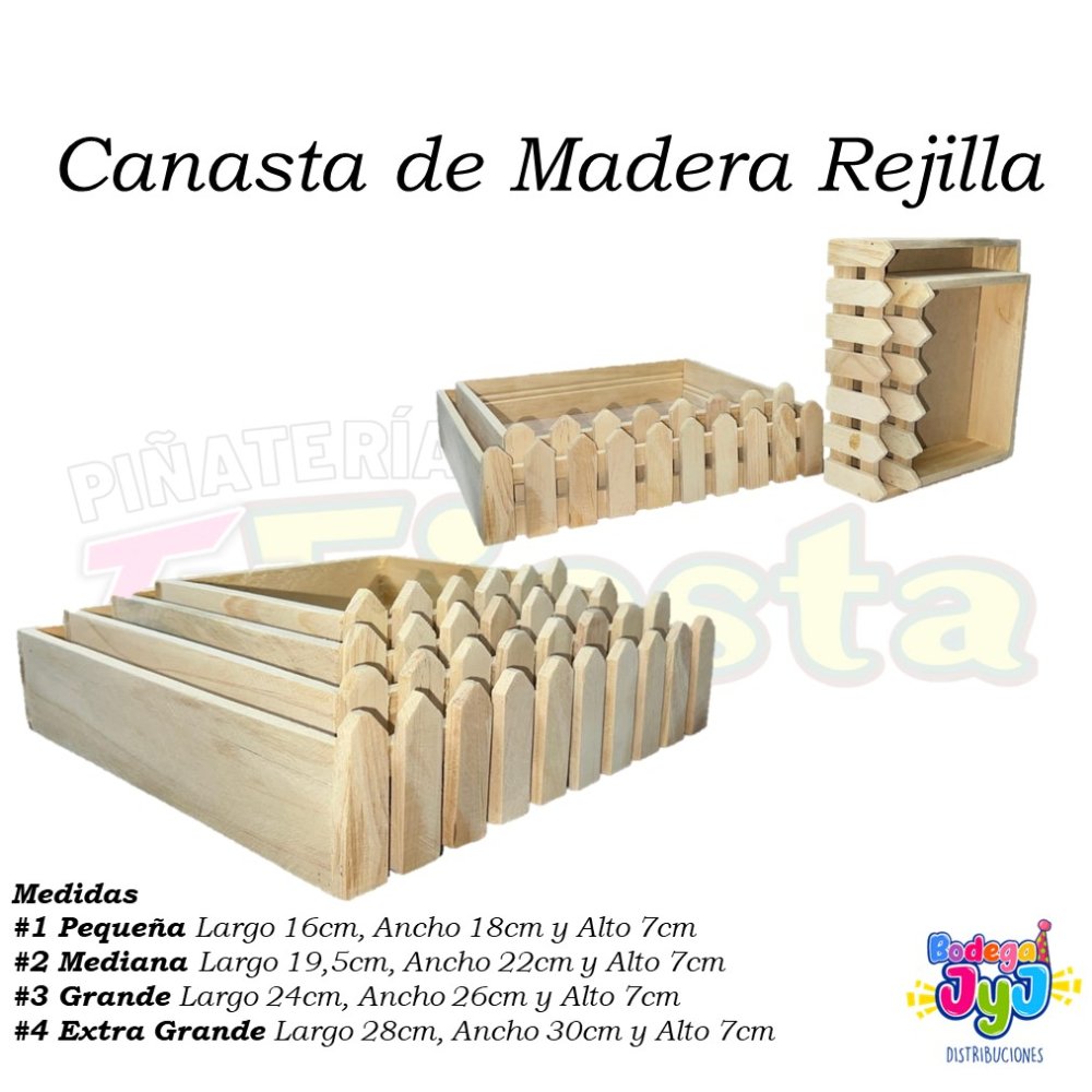 CANASTA DE MADERA REJILLA #1