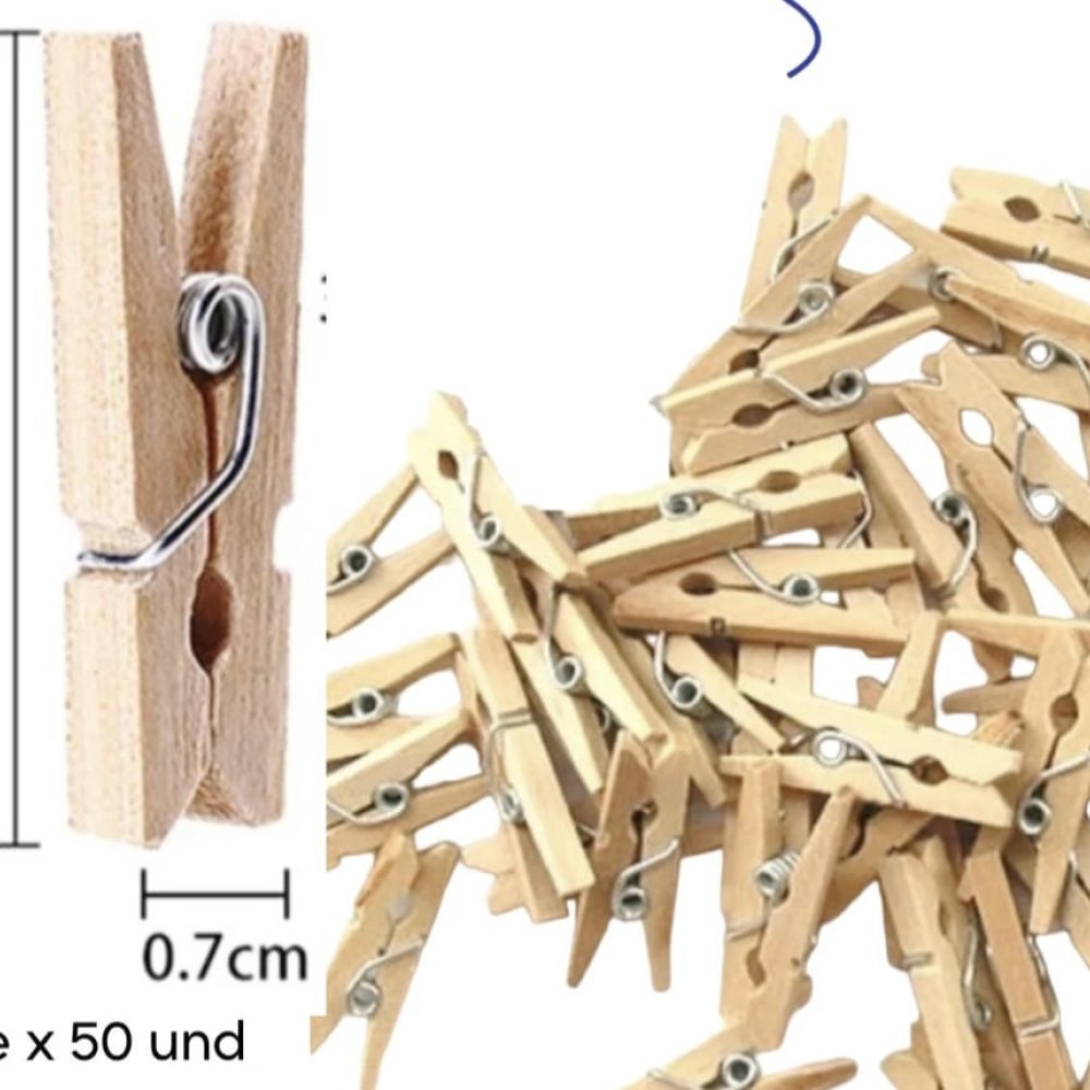 GANCHO MADERA MINI X50 2.5CM DW61227 SURTIDO