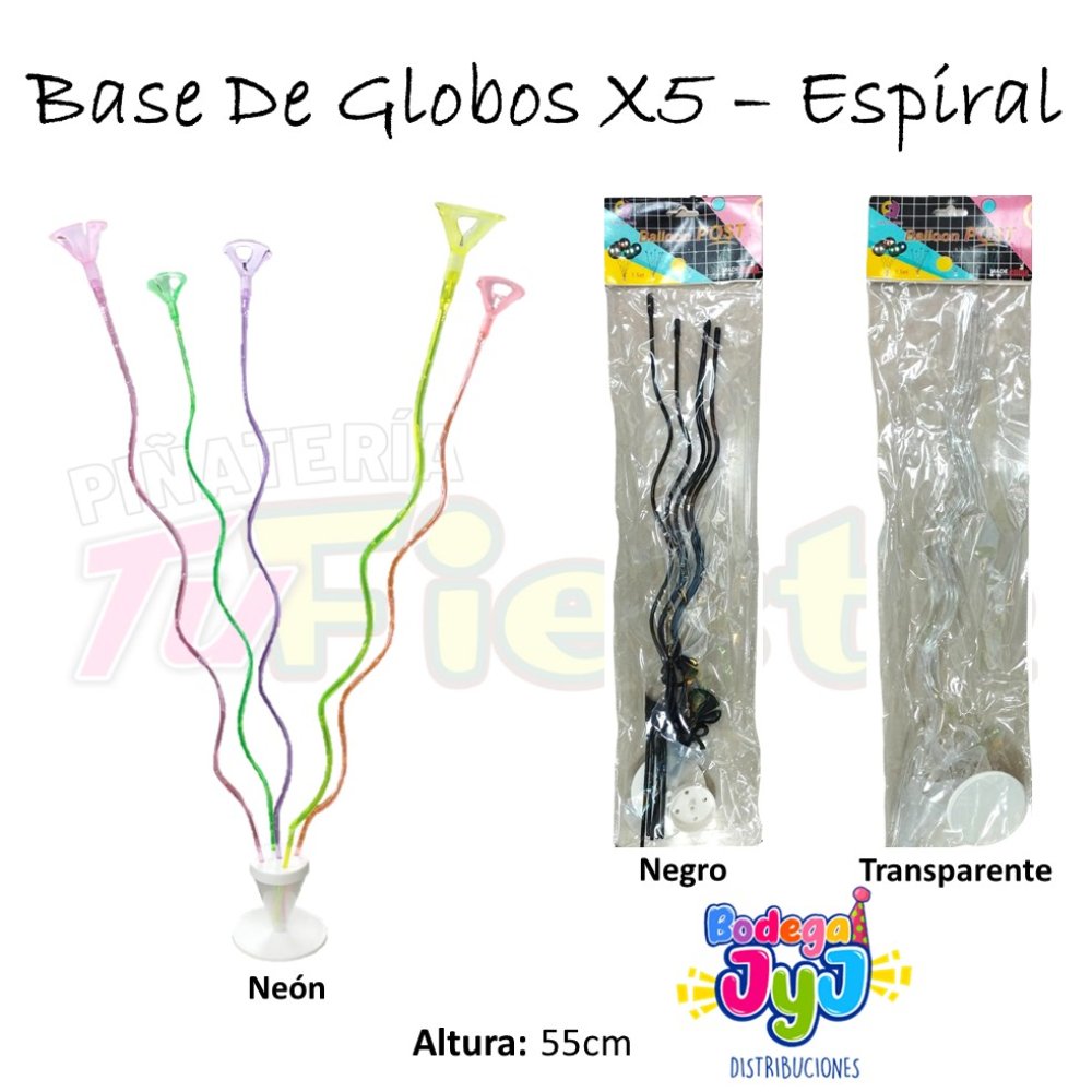 BASE PORTA GLOBOS X5 ESPIRAL NEON